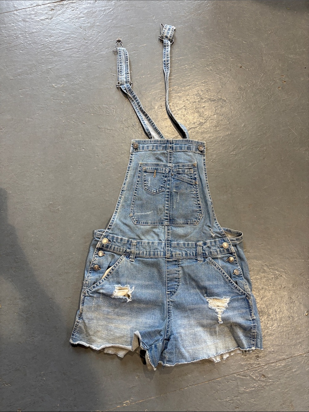 UNIONBAY Light Blue Denim Short Overalls